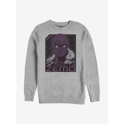 Marvel's Falcon & Winter Soldier Zemo Badge Crewneck Sweatshirt - Grey Men's