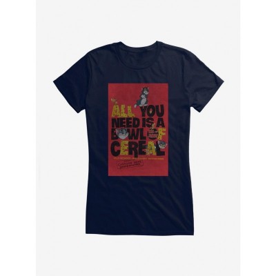 Tom and Jerry Classic Animation Morning Girl's Cotton T-Shirt