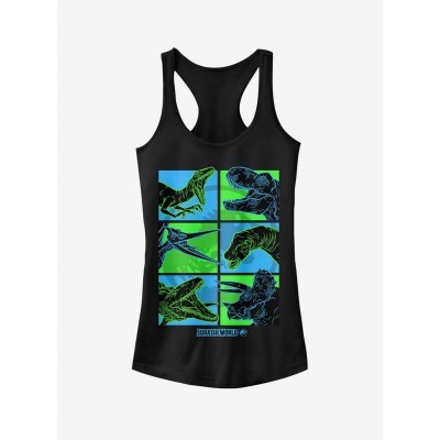 Jurassic World Fallen Kingdom Dino-Themed Tank Top for Girls - Black