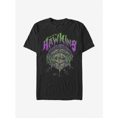 Extra Soft Stranger Things Hawkins T-Shirt - Black Men's Size