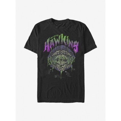 Extra Soft Stranger Things Hawkins T-Shirt - Black Men's Size