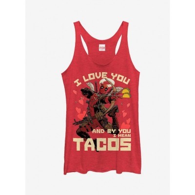 Deadpool Taco Cupid Girls Tank Top in Red by Marvel