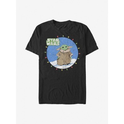 The Mandalorian Child Snow Baby Glow T-Shirt - Men's Black Cotton