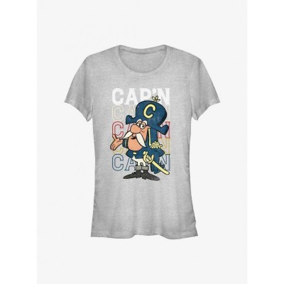 Cap'n Crunch Captain Stack Girls Lightweight Tee - Grey