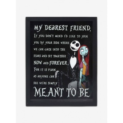 Disney The Nightmare Before Christmas Jack and Sally Love Story Framed Glass Wall Art