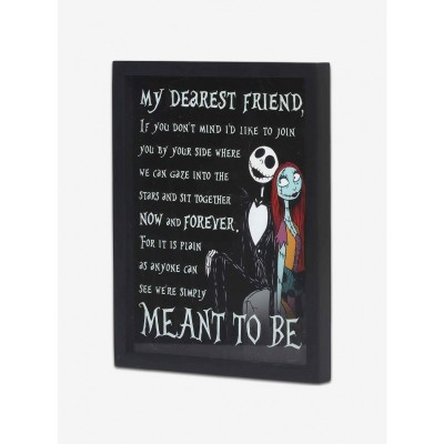 Disney The Nightmare Before Christmas Jack and Sally Love Story Framed Glass Wall Art