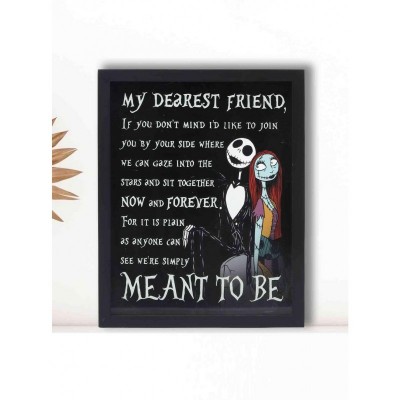 Disney The Nightmare Before Christmas Jack and Sally Love Story Framed Glass Wall Art