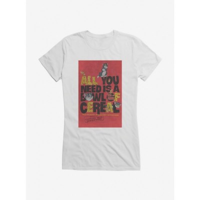 Tom and Jerry Classic Animation Morning Girl's Cotton T-Shirt
