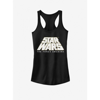 Star Wars Galaxy Logo Girls Cotton Tank Top - Black