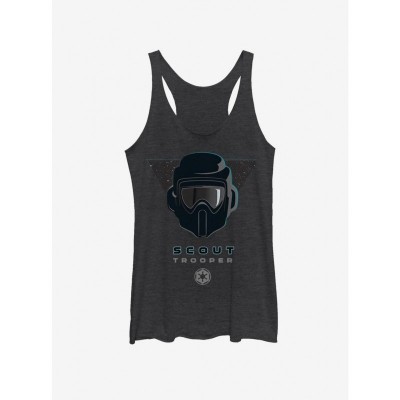 Star Wars Scout Trooper Tank Top for Girls - Black Heather Racerback