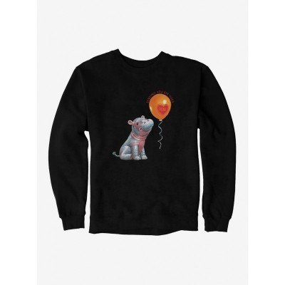 Fiona Hippo Valentine Heart Balloon Unisex Sweatshirt