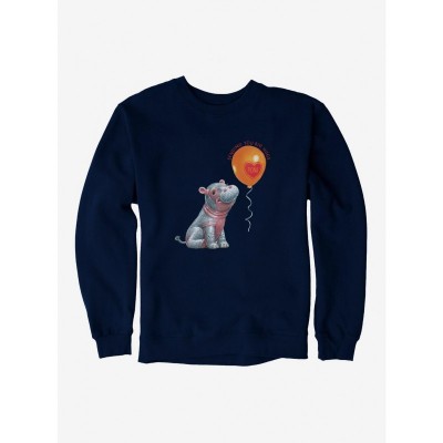 Fiona Hippo Valentine Heart Balloon Unisex Sweatshirt