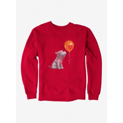 Fiona Hippo Valentine Heart Balloon Unisex Sweatshirt