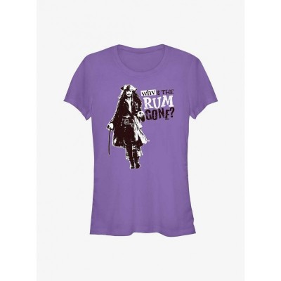 Disney Pirates of the Caribbean Girls T-Shirt - "Why Is The Rum Gone?" Purple