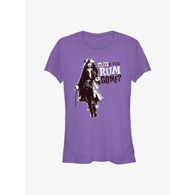 Disney Pirates of the Caribbean Girls T-Shirt - "Why Is The Rum Gone?" Purple