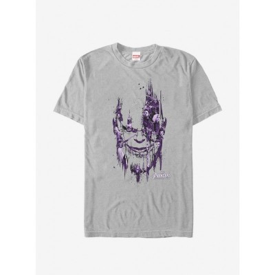 Marvel Avengers Infinity War Men's Unisex Silver Thanos Face Tee