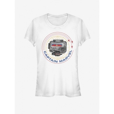 Marvel Captain Marvel Girl's Cotton Tee - White