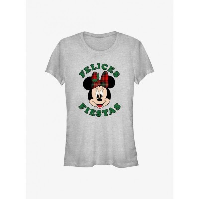 Disney Minnie Mouse Happy Holidays Grey T-Shirt for Girls
