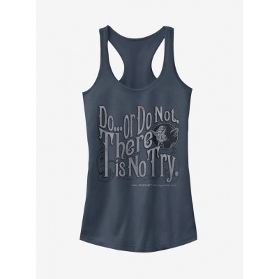Star Wars Yoda Quote Girls Indigo Racerback Tank Top