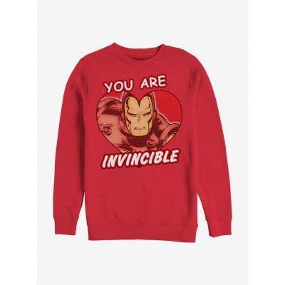 Marvel's Invincible Heart Iron Man Crewneck Sweatshirt - Men's RED